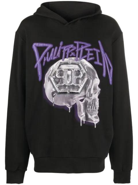 skull-print cotton hoodie by PHILIPP PLEIN