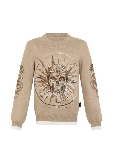 skull-print crew-neck sweater by PHILIPP PLEIN