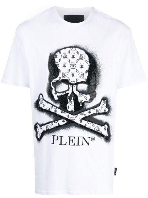 skull-print rhinestone T-shirt by PHILIPP PLEIN