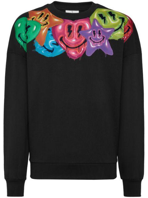 smiley face-print sweatshirt by PHILIPP PLEIN
