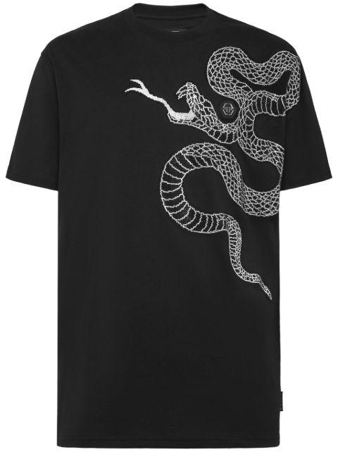 snake-embellished T-shirt by PHILIPP PLEIN