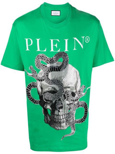 snake-print short-sleeve T-shirt by PHILIPP PLEIN