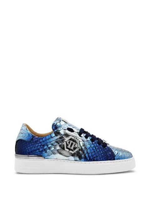 snakeskin-effect metallic sneakers by PHILIPP PLEIN