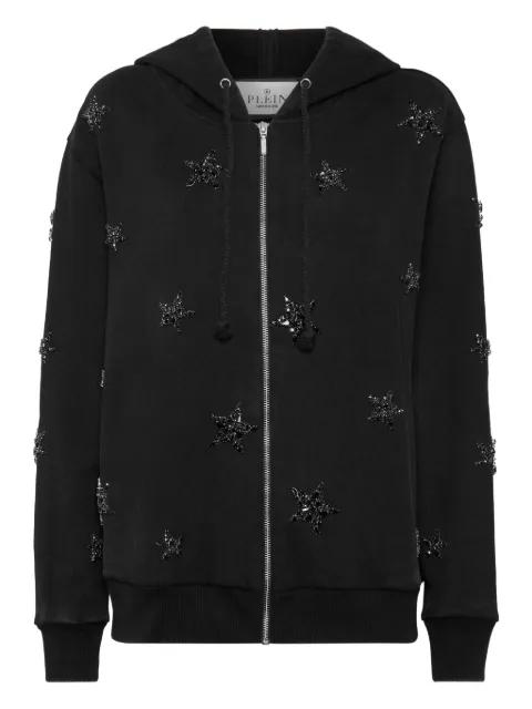 star-embellished zip-up hoodie by PHILIPP PLEIN
