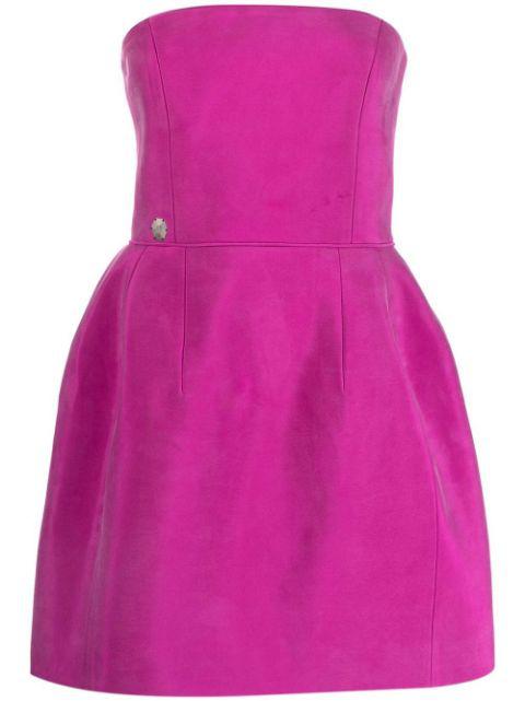 strapless silk mini dress by PHILIPP PLEIN