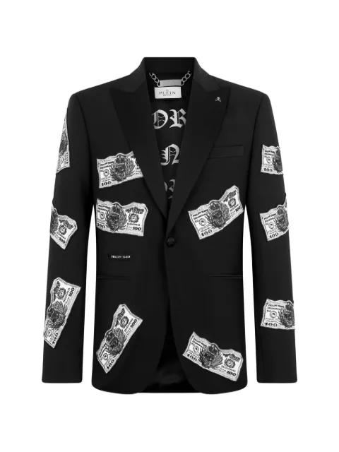strass-embellished dollars blazer by PHILIPP PLEIN
