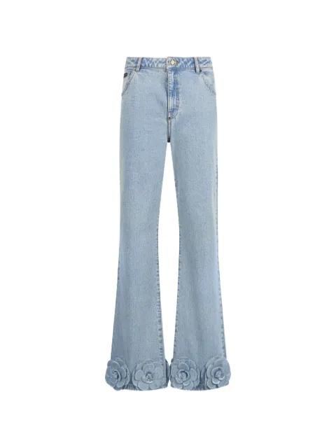 strass-embellished floral-appliqué  jeans by PHILIPP PLEIN