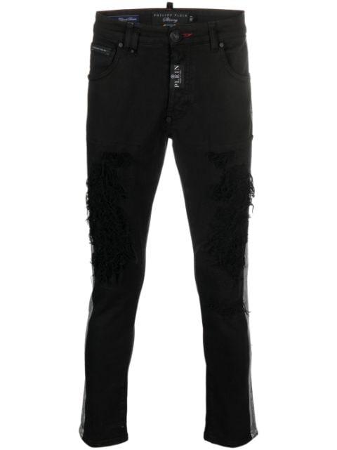 stripe-detail skinny jeans by PHILIPP PLEIN