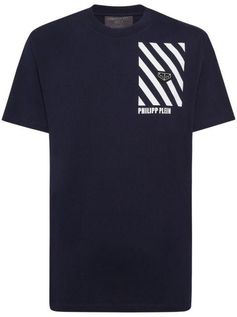 stripe-print T-shirt by PHILIPP PLEIN