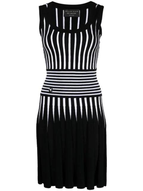 stripe-print knitted short dress by PHILIPP PLEIN