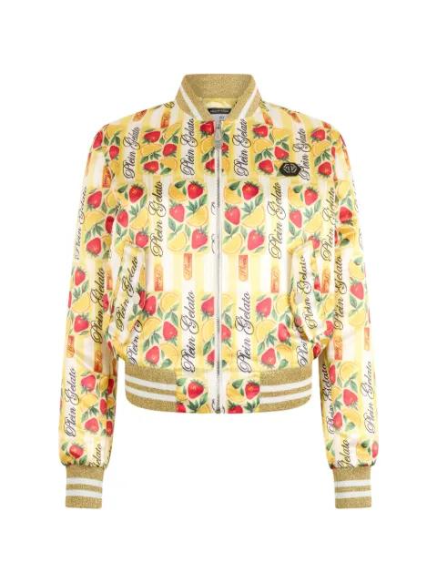striped bomber jacket by PHILIPP PLEIN