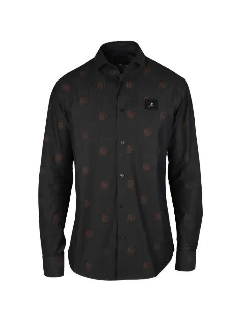 striped skull-print shirt by PHILIPP PLEIN