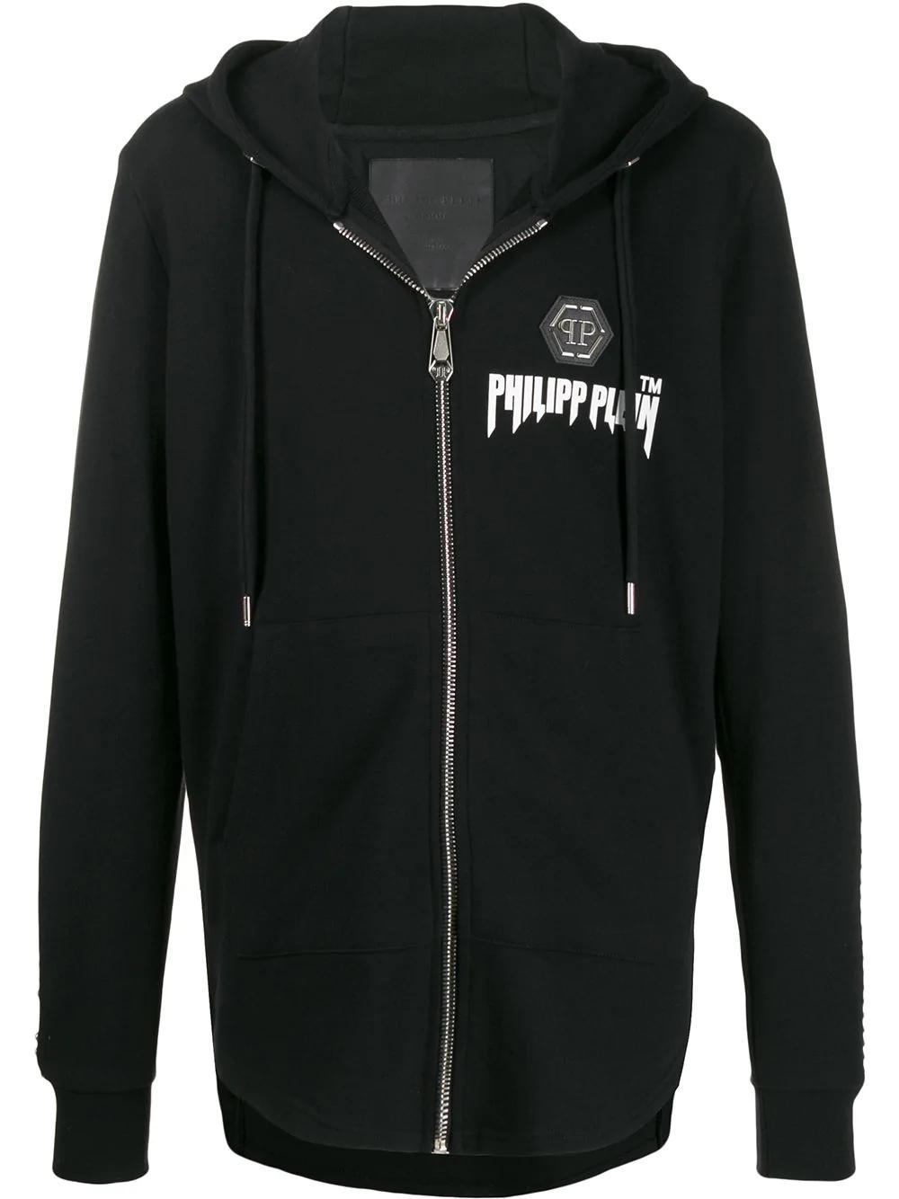 stud detail zipped hoodie by PHILIPP PLEIN