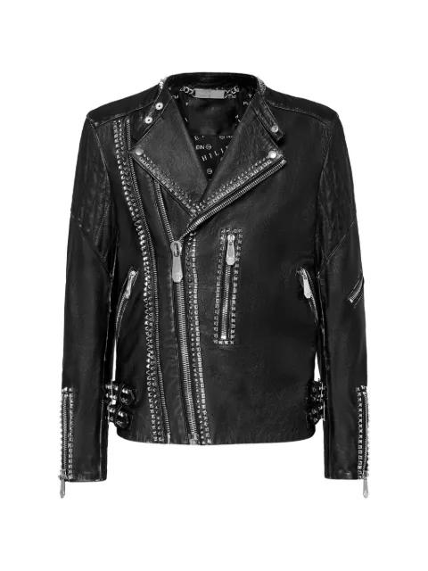 stud-embellished biker jacket by PHILIPP PLEIN