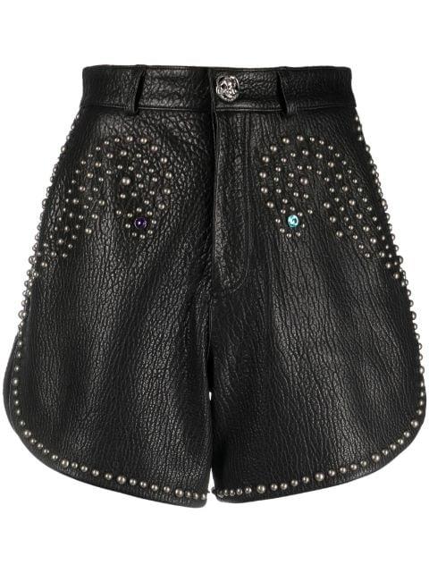 stud-embellished leather hot pants by PHILIPP PLEIN