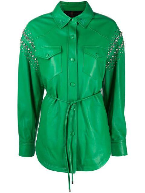 stud-embellished leather shirt by PHILIPP PLEIN