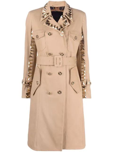 studded belted trench coat by PHILIPP PLEIN