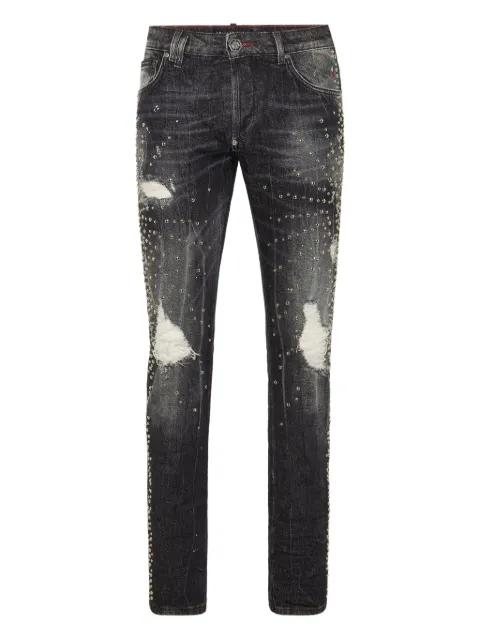 studded distressed jeans by PHILIPP PLEIN