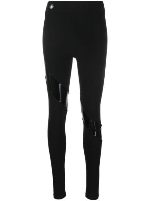tape-detail stretch leggings by PHILIPP PLEIN