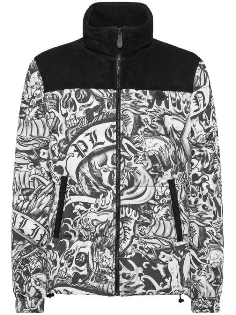 tattoo-print puffer jacket by PHILIPP PLEIN