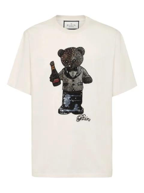 teddy bear-embellished T-shirt by PHILIPP PLEIN