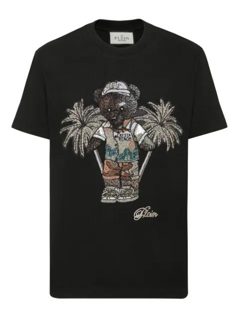 teddy bear-embroidered T-shirt by PHILIPP PLEIN