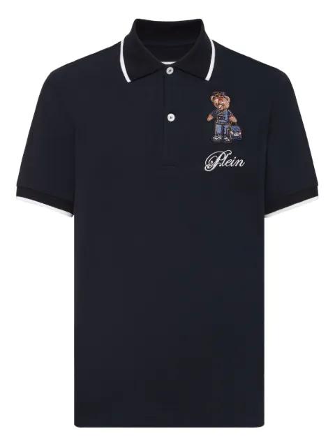teddy bear-embroidered polo shirt by PHILIPP PLEIN
