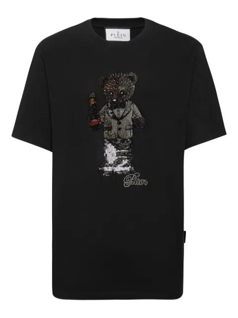 teddy bear-motif crystal-embellished T-shirt by PHILIPP PLEIN