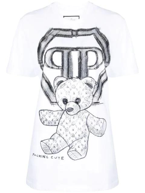 teddy bear-print T-shirt by PHILIPP PLEIN
