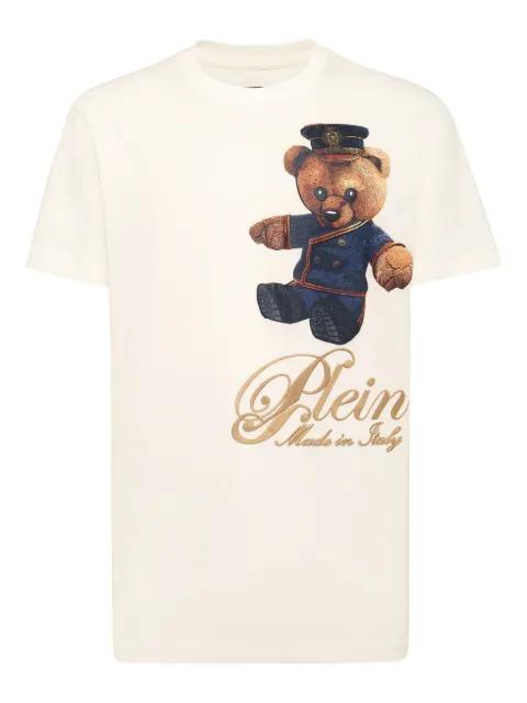 teddy bear-print cotton T-shirt by PHILIPP PLEIN