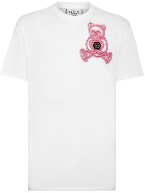 teddy bear-print cotton T-shirt by PHILIPP PLEIN