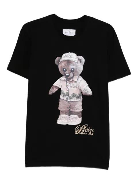 teddy bear-print cotton T-shirt by PHILIPP PLEIN
