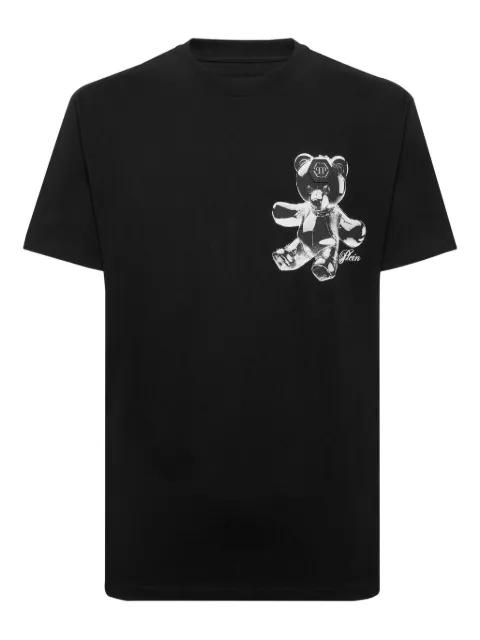 teddy bear-print crew-neck T-shirt by PHILIPP PLEIN