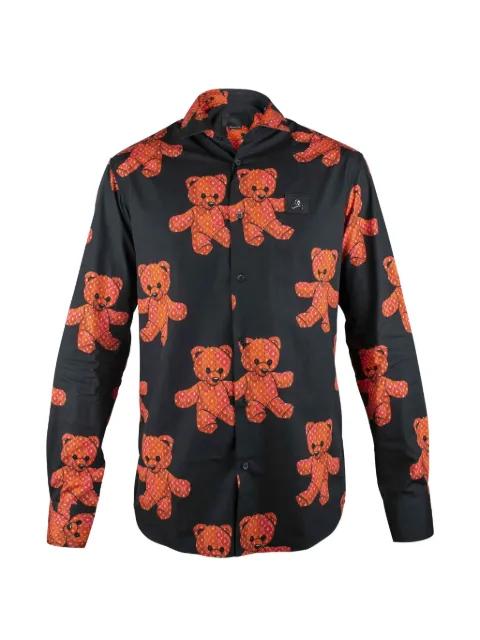 teddy-print skull-patch shirt by PHILIPP PLEIN