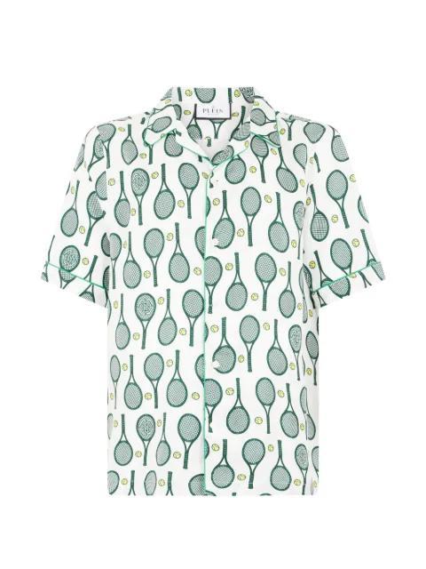 tennis print bowling shirt by PHILIPP PLEIN