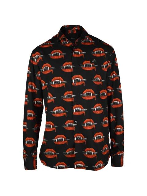 toothy print patch shirt by PHILIPP PLEIN