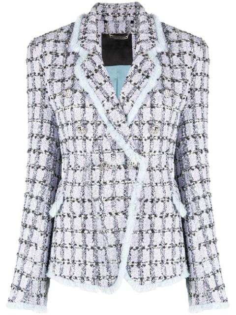 tweed button-up blazer by PHILIPP PLEIN
