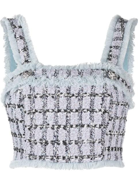 tweed cropped top by PHILIPP PLEIN