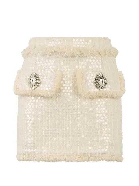 tweed paillettes mini skirt by PHILIPP PLEIN