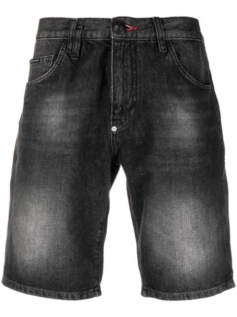 washed denim shorts by PHILIPP PLEIN