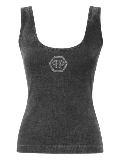 washed-effect ribbed tank top by PHILIPP PLEIN