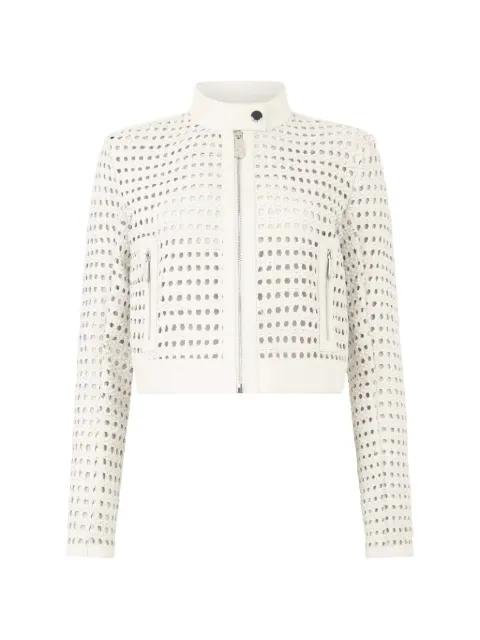 weaved leather jacket by PHILIPP PLEIN