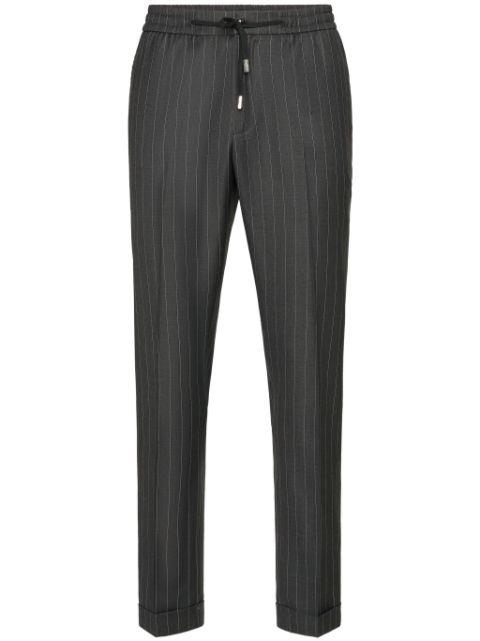 wool pinstripe jogging trousers by PHILIPP PLEIN