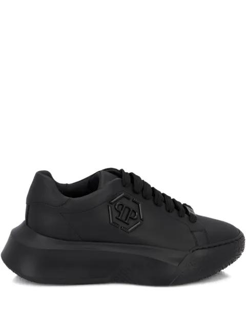 x New Basic Hexagon leather trainers by PHILIPP PLEIN