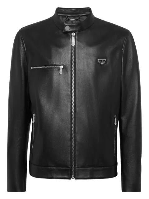 zip-fastening leather jacket by PHILIPP PLEIN