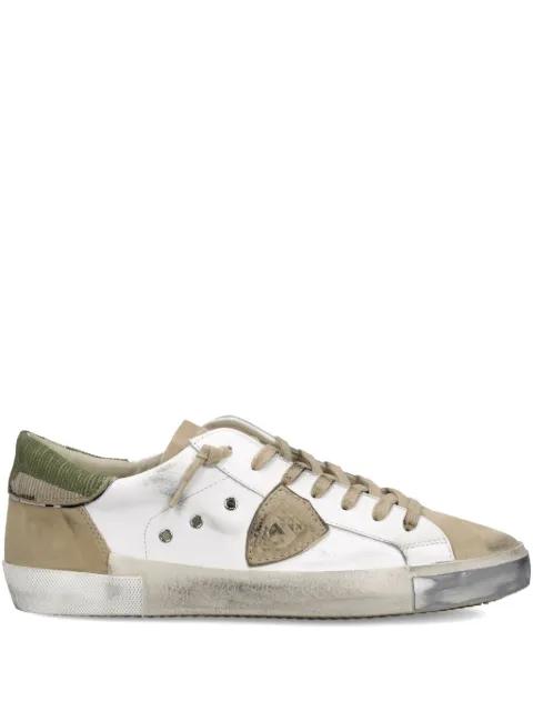 camouflage-panel leather sneakers by PHILIPPE MODEL PARIS