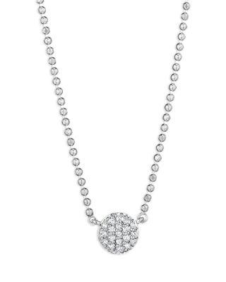 14K White Gold Affair Diamond Pav&eacute; Bead Chain Pendant Necklace by PHILLIPS HOUSE