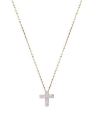 14K Yellow Gold Diamond Infinity Cross Necklace by PHILLIPS HOUSE