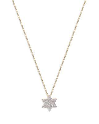 14K Yellow Gold Diamond Infinity Star of David Necklace by PHILLIPS HOUSE