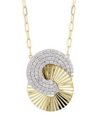 14K Yellow Gold & Rhodium Diamond Aura Interlocking Necklace by PHILLIPS HOUSE